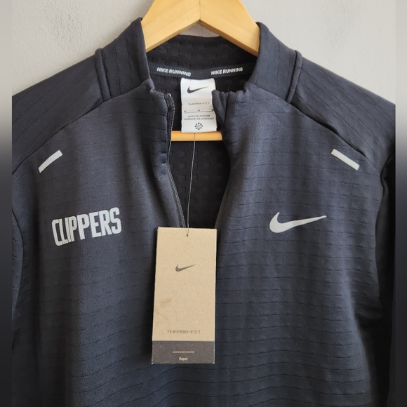 Nike Therma-Fit Repel Element 1/4-Zip Black Running Top LA CLIPPERS Men's Medium - Picture 3 of 6